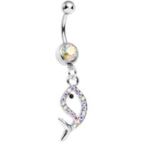 Aurora Gem Companion of Neptune Fish Dangle Belly Ring