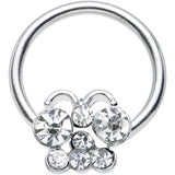 14G 7/16 Clear Gem Brilliant Butterfly BCR Captive Ring
