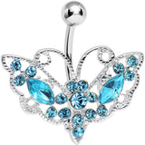 Aqua Gem Victorian Bewitching Butterfly Belly Ring