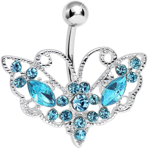 Aqua Gem Victorian Bewitching Butterfly Belly Ring