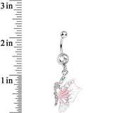 Clear Cubic Zirconia Captivating Butterfly Dangle Belly Ring
