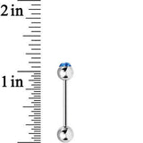 Aqua Glitter Follow the Party Barbell Tongue Ring