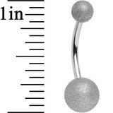 14G 1/2 Silver Sandblasted Steel Belly Ring 5mm and 8mm Ball