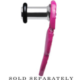 4G Pink Gem Brilliant Angel Wing Single Flare Steel Plug