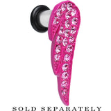 4G Pink Gem Brilliant Angel Wing Single Flare Steel Plug