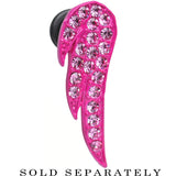 4G Pink Gem Brilliant Angel Wing Single Flare Steel Plug