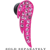 2G Pink Gem Brilliant Angel Wing Single Flare Steel Plug