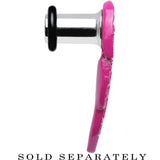 2G Pink Gem Brilliant Angel Wing Single Flare Steel Plug