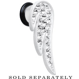 00G Clear Gem Brilliant Angel Wing Single Flare Steel Plug