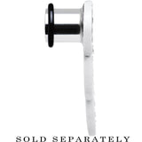 00G Clear Gem Brilliant Angel Wing Single Flare Steel Plug