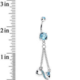 Aqua Cubic Zirconia Dazzling Infinity Symbol Dangle Belly Ring