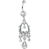 Clear Aurora Gem Victorian Allure Chandelier Belly Ring