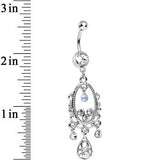 Clear Aurora Gem Victorian Allure Chandelier Belly Ring