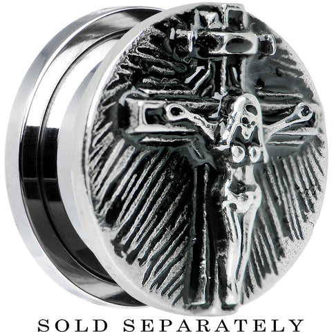 18mm Stainless Steel Jesus on the Cross Screw Fit Plug