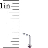 20G Purple Gem Stainless Steel L-Shaped Nose Ring 1/4