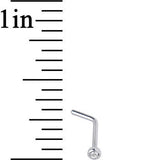 20G Clear Gem Stainless Steel L-Shaped Nose Ring 1/4