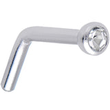 18G Clear Gem Stainless Steel L-Shaped Nose Ring 1/4