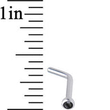 18G Black Gem Stainless Steel L-Shaped Nose Ring 1/4