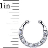 Clear CZ Wreath of Sparkle Non-Pierced Clip On Fake Septum Ring