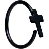 20G 5/16 Black IP Divine Cross Nose Hoop