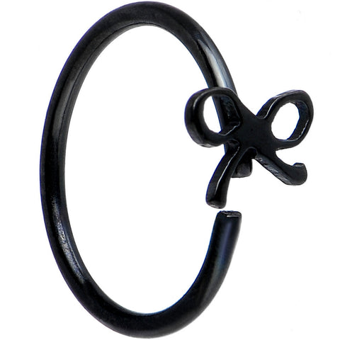 20G 5/16 Black IP Girly Bow Nose Hoop