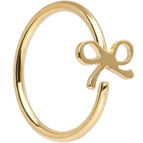20G 5/16 Gold IP Girly Bow Nose Hoop