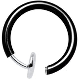 3/8 Black Titanium IP Spring Loaded Fake Nose Ring Body Jewelry Hoop