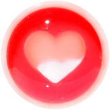 2G White Red Acrylic Adoring Heart Saddle Plug