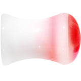 2G White Red Acrylic Adoring Heart Saddle Plug