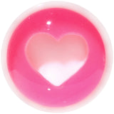 2G White Pink Acrylic Adoring Heart Saddle Plug