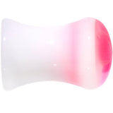 2G White Pink Acrylic Adoring Heart Saddle Plug