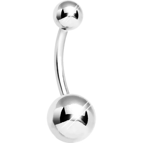 14G 3/8 Stainless Steel CURVED Belly Ring Body Jewelry