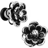 2G Black Blooming Glam Gardenia Flower Steel Plug Pair