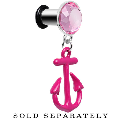 2G Pink Dangling Anchor Steel Plug