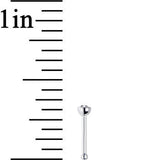 20G 1/4 Clear Bezel Set CZ 14K Solid White Gold Nose Bone 2mm