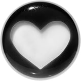 5/8 White Black Acrylic Adoring Heart Saddle Plug