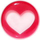 18mm White Red Acrylic Adoring Heart Saddle Plug
