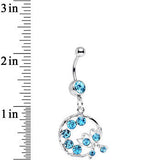 Aqua Gem Wreath and Butterfly Dangle Belly Ring