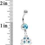 Aqua Gem Pretty Petite Butterfly Dangle Belly Ring