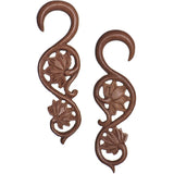 6G Organic Wood Climbing Lotus Flower Hand Carved Hanger Set