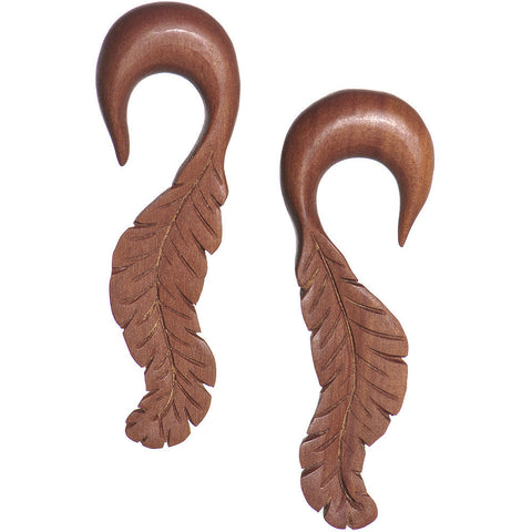 7/16 Organic Wood Leaf in the Wind Hand Carved Hanger Set