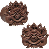 0G Organic Wood Dark Magic Hand Carved Plug Set