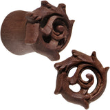 7/16 Organic Wood Rebirth Hand Carved Plug Set