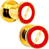 2G Gold Plated Licensed The Flash Logo Screw Fit Plug Set