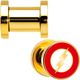 2G Gold Plated Licensed The Flash Logo Screw Fit Plug Set