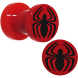 2G Red Acrylic Licensed Spider-Man Logo Screw Fit Plug Set