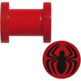 2G Red Acrylic Licensed Spider-Man Logo Screw Fit Plug Set
