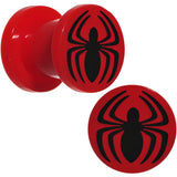 0G Red Acrylic Licensed Spider-Man Logo Screw Fit Plug Set