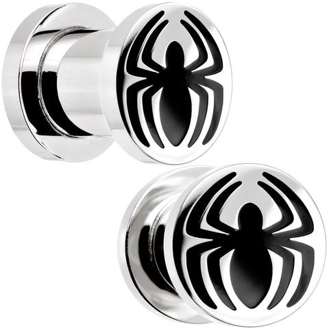 0G Stainless Steel Licensed Spider-Man Logo Screw Fit Plug Set