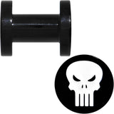4G Black PVD Licensed The Punisher Logo Screw Fit Plug Set